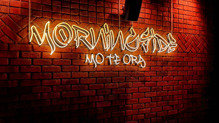 Morningside Mo Te Ora (For Life) neon, busy representing