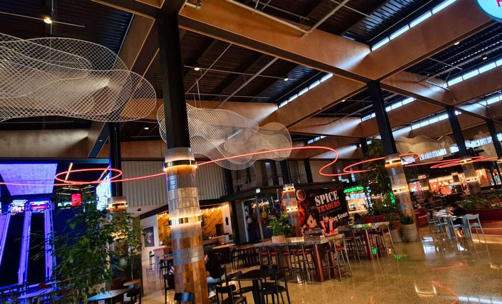 Aluminium Cloud & Light Installation at Ormiston Town Centre by Capitol Signs in NZ